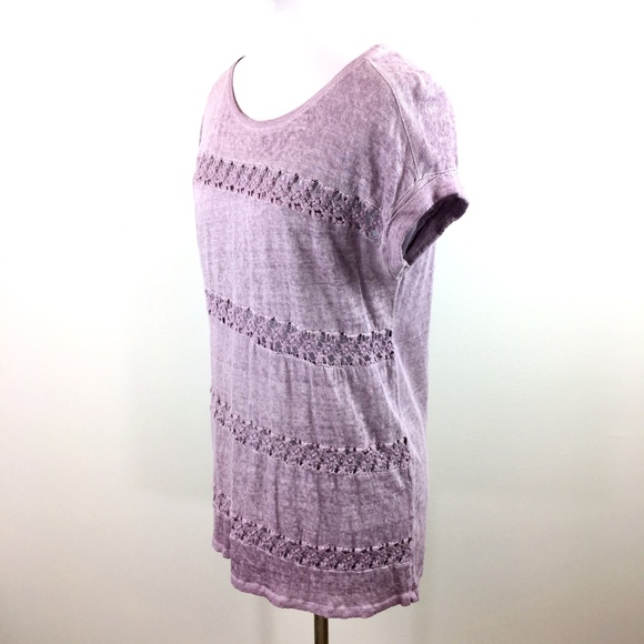 Anthropologie Akemi + Kin Sz M purple lattie tee - Picture 7 of 8